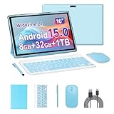 10 Inch Tablet 2 in 1 Android 15 Tablets with Keyboard Tabletas, Include Mouse Stylus Pen Case, 6000mAh 8GB（3+5 Expansion）+32GB ROM 1TB Expandable Tableta, 2MP+8MP Dual Camera, WiFi-6 BT Tablet PC.
