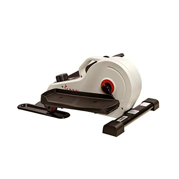 Sunny Health & Fitness Fully Assembled Magnetic Under Desk Elliptical Peddler, Portable Foot & Leg Pedal Exerciser(White) - SF-E3872