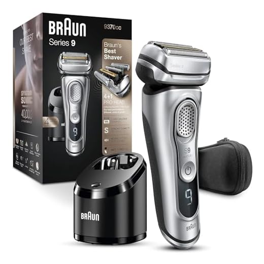 Braun Electric Razor for Men With Precision Beard Trimmer, Rechargeable, Wet & Dry Foil Shaver, Clean & Charge Station & Travel Case, Silver, 3 Piece Set
