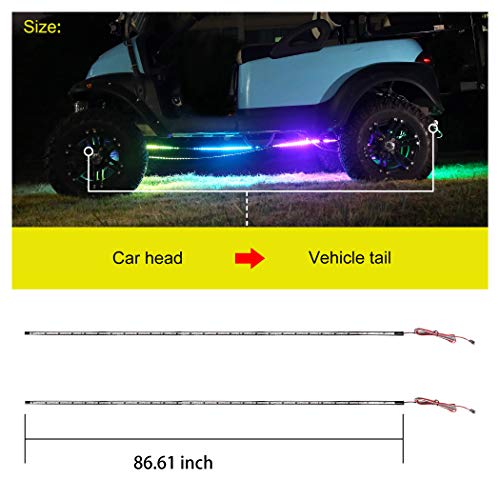 10L0L Golf Cart Underglow Accent Neon Light, Waterproof Multi Color Led Light 2 Pcs With 4-Key Wireless Remote Led Lights For Golf Cart Fits Ezgo Club Car Yamaha #TOP4