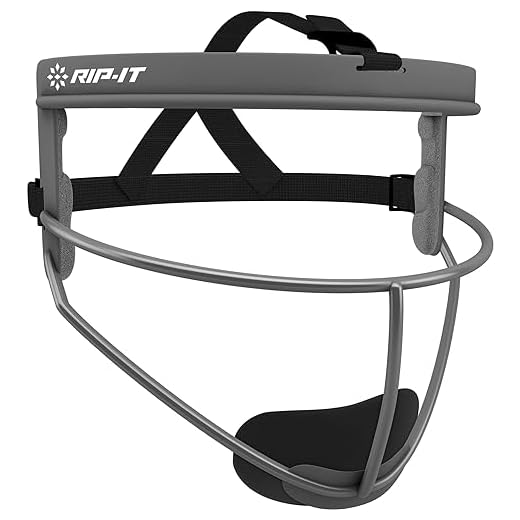 RIP-IT | Defense Softball Fielder's Mask | Charcoal | Adult | Lightweight Protective Sport Equipment