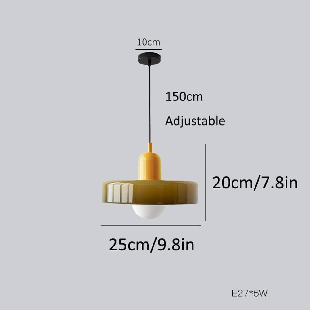 YYQBY Lampe Suspendue du Milieu du siècle en Verre Vert rétro, luminaire Suspendu de Ferme, Grand Plafond, évier de Cuisine, Lustre Moderne Nordique pour Chambre à Coucher, Salle à