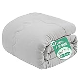 Softime 掛け布団 シングル オールシーズン 柔らかな肌触り 洗える ほこりが出にくい 暖かい 軽量 抗菌 防ダニ加工 150X210cm グレー