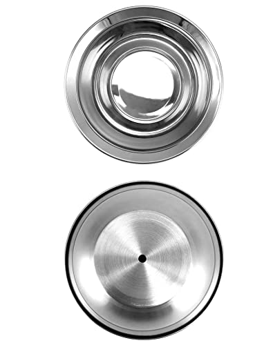 QWORK® Pack of 3 Burger Covers, Melting Dome, Stainless Steel, 16 x 10 cm, for Burger Steak, Silver, 3PCS - Image 4