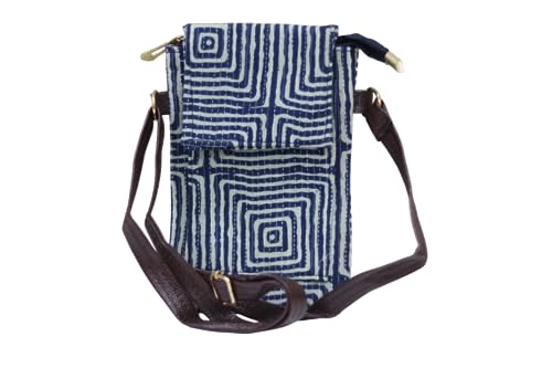 Image of P S Traders Online Women's Traditional Ikkat Cotton 5 Pieces Combo Bag - Blue