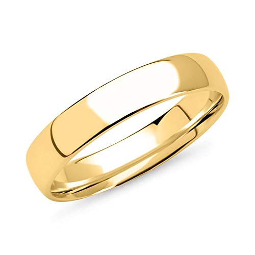 Anillo de hombre de plata y oro pulido clásico redondo de plata de ley 925 maciza para compromiso o boda, con caja de regalo, Metal precioso Cover