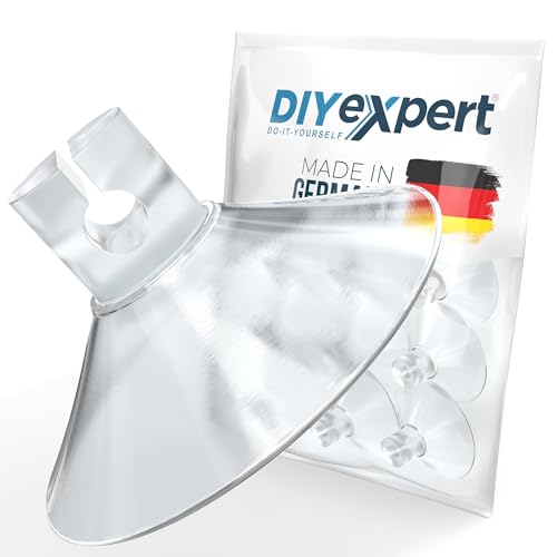 DIYexpert Saugnapf für Lichterketten | Made in Germany | [Ø 40 mm] [50 Stück] | Hochwertige Saugnäpfe mit Kabelschlitz | Ideal für Lichterketten und Deko