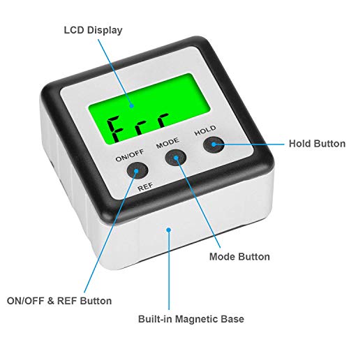 Digital Level Protractor Inclinometer Magnetic Level Angle Meter Angle Finder Level Box Angle Measuring Tool for Carpentry,Building, Automobile, Masonry etc
