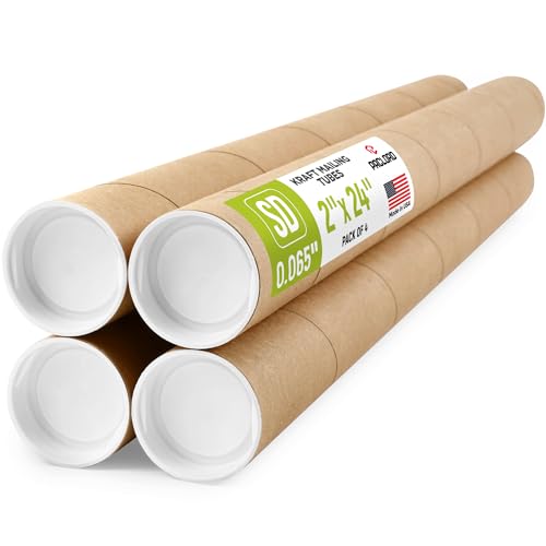 Tube pour affiche en kraft anti-pliure 5,1 x 61 cm pour envoi postal sécurisé
