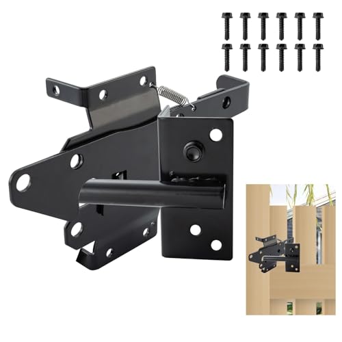 HOME MASTER HARDWARE - Pestillo de puerta de bloqueo automático, cierres de puerta para vallas de madera, montaje en poste, cerradura automática de puerta de gravedad, accesorios para piscina, jardín