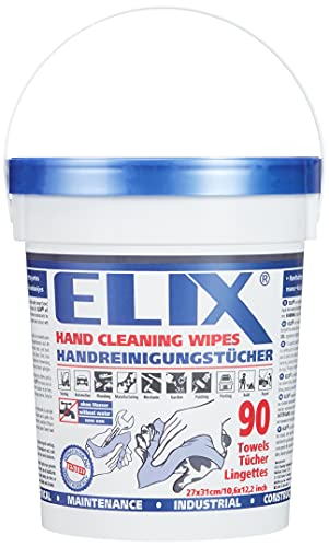 Elix Ecs 91 - Salviette Per La Pulizia Delle Mani, 31 X 27 Cm, Anche Per Utensili E Superfici, 90 Pezzi In Secchio