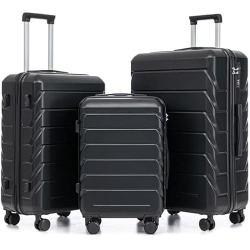 Merax 20"/24"/28" 3 pcs/set in ABS Spinner Wheel Luggage, Carry on Suitcase, Combination Lock