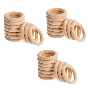 30PCS Wooden Rings for Crafts – Wooden Hoops for Craft Projects, Natural Macrame Rings for Dreamcatchers, Wooden Rings for DIY Jewelry Making