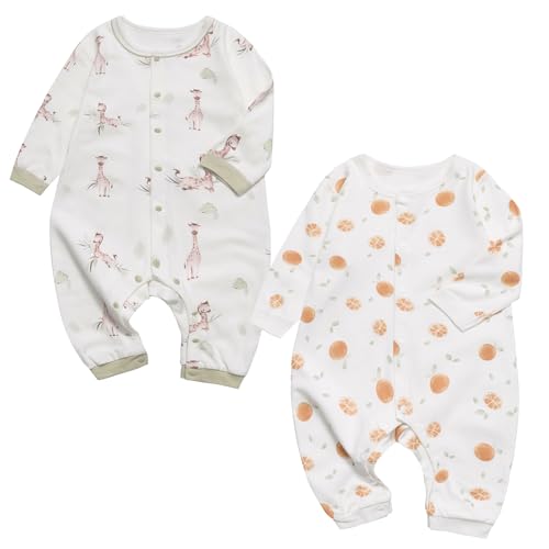 100% Organic Cotton Soft 3-24 Months 2-Piece Unisex Footless Newborn Baby Sleepers Pajamas Romper Boys Girls