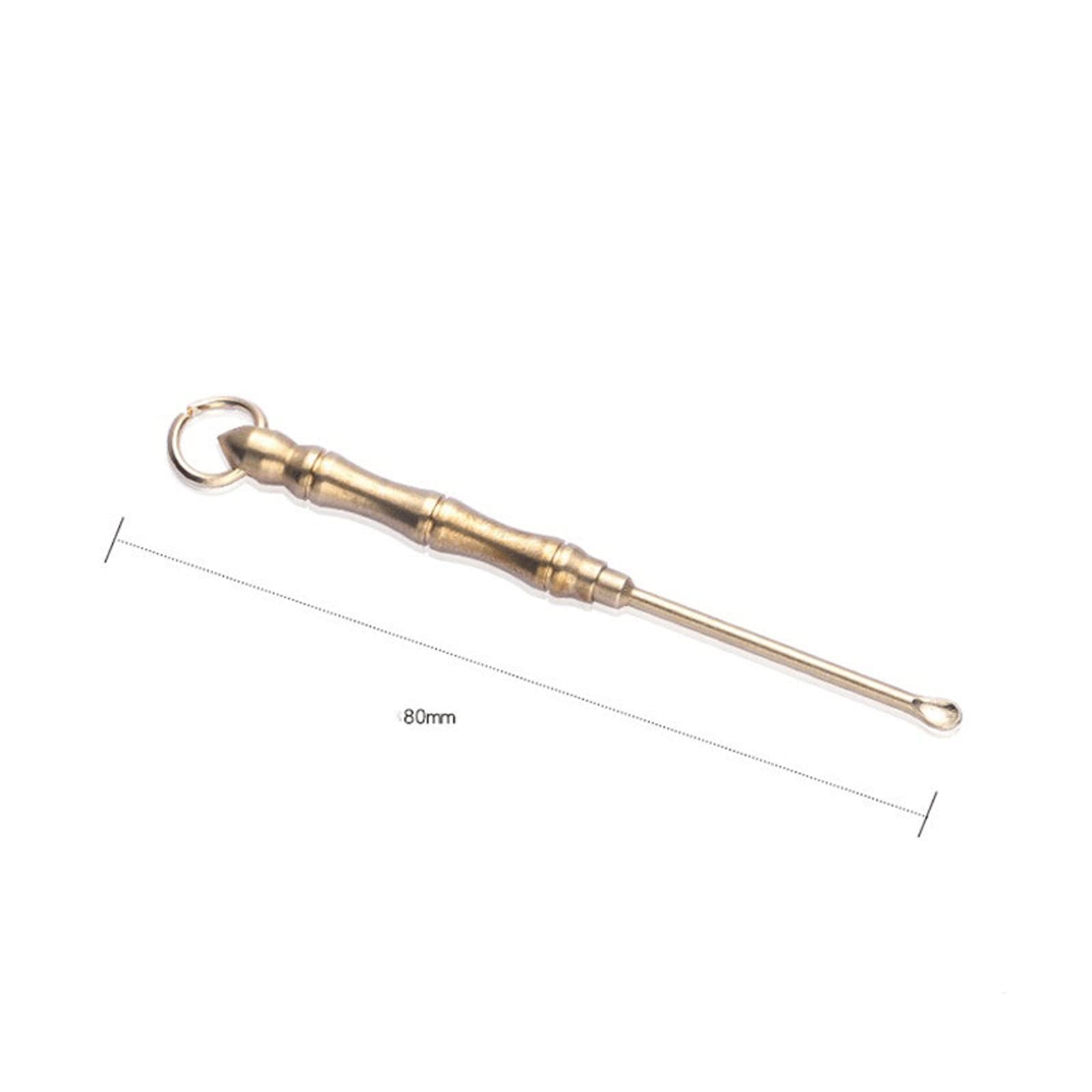 Produits d'élimination du cérumen Nettoyeur d'oreille Portable Cure-Oreille Amovible Lavable avec Porte-clés Double Cure-Dents en métal Cuil