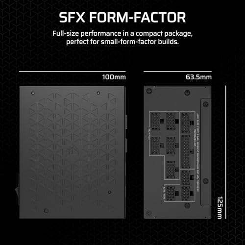 Image of CORSAIR SF850 (2024) Fully Modular SFX Low Noise 80 Plus Platinum Power Supply - ATX 3.1 Compliant - PCIe 5.1 Ready - Small Form Factor - SFX-to-ATX Bracket Included - Black