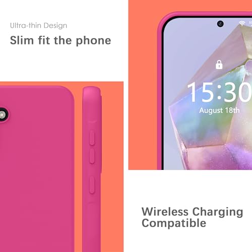 Image of YATWIN Silicone Back Case for Samsung Galaxy A35, Soft-Touch Phone Back Cover for Samsung Galaxy A35 - Magenta