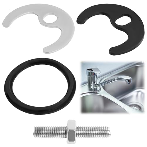 Juego de montaje para grifo, juego de montaje para lavabo y fregadero, sistema de rosca, incluye placa de fijación de herradura, tuerca, juntas en O