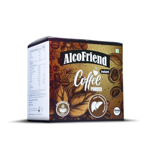 AlcoFriend Instant Coffee Sachet for Liver Protection | Low Calorie Healthy Coffee | Vitamin Enriched with Silymarin, Glutathione & NAC | Easy To Carry and Low Caffine | 20 Sachets (200 g)