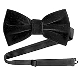 Velvet Bow Tie for Men – Adjustable Pre-tied Bowtie, Solid Colour Butterfly Bow Ties for Groom Wedding Party Formal with Gift Box