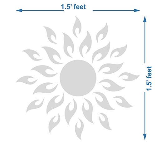 Image of Bikri Kendra - Sun Mirror Sticker for Wall, Acrylic Sticker, Decorative Mirror Sticker for Wall, Acrylic Stickers, Wall Stickers for Hall Room, Bedroom. (Silvere)