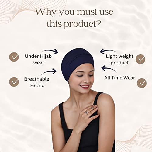 Image of The Headscarves Women Silky Soft Bamboo Viscose Sleep Cap for Hair Loss Chemo Headwear Skull Cap Free Size (Multicolor) (HS3 Multicolor)