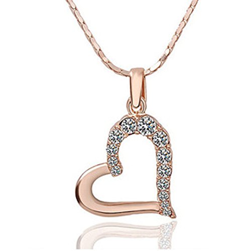 Lily Jewelry, gioielli a forma di cuore con cristalli Swarovski, da donna, 18ct base metallo placcato oro, colore: Color-10, cod. Lily-Heart Shape-necklace
