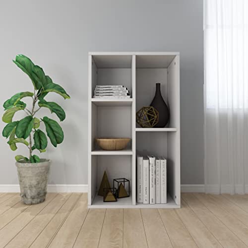 Genérico Estantería/Aparador contrachapada Blanco Brillo 50x25x80 cm,Librerías y estanterías-800168