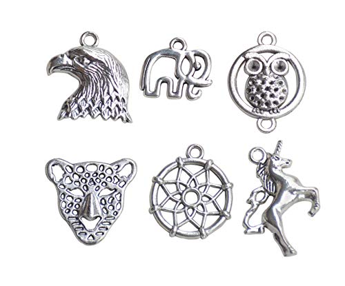 Mixed Charms Silver DIY Charms Pendants Wholesale Bulk Lots Jewelry Making Charms for DIY Crafting, Necklace Bracelet Jewelry Making Accessory (100pcs silver charms 110g) - Thumbnail 5
