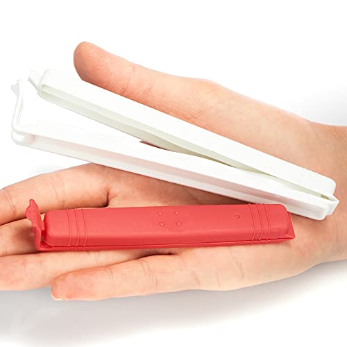 Miniatura 6 de Com-Four 26 Clips De Cierre De Plástico, Grandes Clips De Cierre En 2 Tamaños Y 4 Colores, Clip Para Bolsa De Congelación, Clips De Embalaje Para Nueces, Café 26 Piezas, 11 Cm 14 Cm