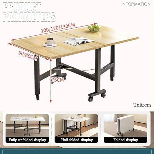 Table extensible moderne sur roulettes avec étagères de rangement pour petits espaces
