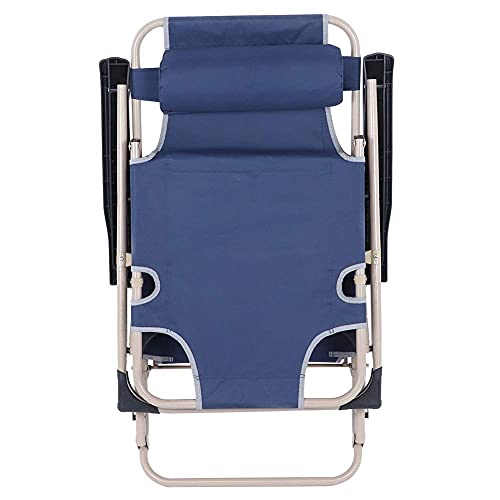 Chaise inclinable Zero Gravity bleue avec structure pliable - 8