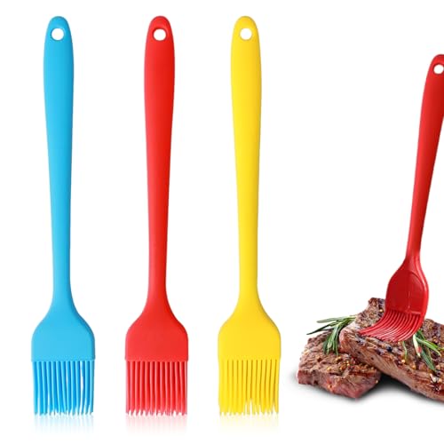 LONSVTTU 3 Pinceaux à Pâtisserie, Silicone, Petite Taille, Pour Nappage, Barbecue, Accessoire de Cuisine Élégant