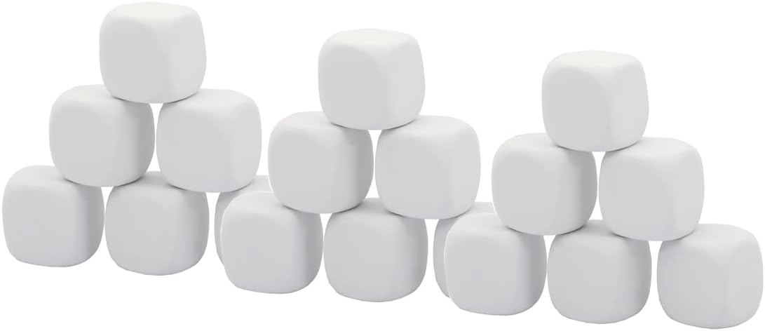 White EVA Foam Dices for Kids Graffiti, Building Blocks,Creative Painting,24PCS