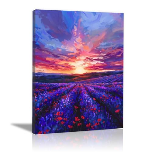 Tableau paysage 50x70cm WODJEM : l'art moderne encadré pour illuminer votre salon