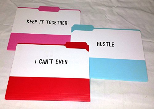 Graphique Hustle File Folder Set  File Set Includes 9 Folders and 3 Unique Sassy Designs, Printed on Durable Triple-Scored Coated Cardstock, 11.75