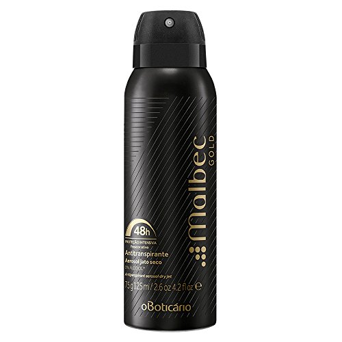 Linha Malbec (Gold) Boticario - Desodorante Aerosol Antitranspirante Masculino 125 Ml - (Boticario Malbec (Gold) Collection - Antiperspirant & Deodorant Aerosol For Men 4.22 Fl Oz)