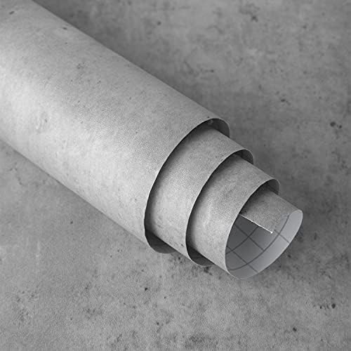 Magielif 17.7"x118" Light Grey Concrete Wallpaper Peel and Stick Thicken Gray Concrete Contact Paper Vinyl Matte Waterproof Removable Self-Adhesive Faux Cement Wall Paper for Kitchen Island Countertop