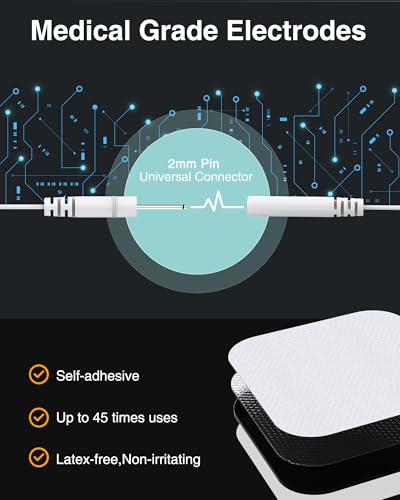 NURSAL TENS Unit EMS Muscle Stimulator, TENS Machine for Back Pain Relief, Physical Therapy, Electric Stim Massager with 22 Modes, Dual Channels,2\"x2\" Electrode Pads