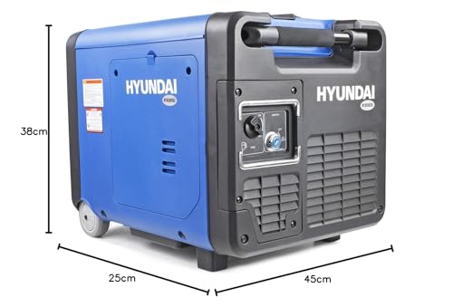 Hyundai 4000W / 4.0kW Portable Petrol Inverter Generator – Electric Start & Remote Keyfob, Wheel Kit, Quiet Closed-Case Design with Pure Sine Wave Output for Home Backup, Camping & Caravans - Image 8