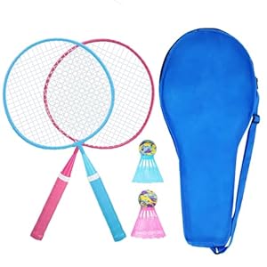 KH Federball Set Badminton Schläger Set 2-4 Spieler für Erwachsene Kinder, leicht und stabil, Schläger, Federbälle und Tragetasche im Lieferumfang