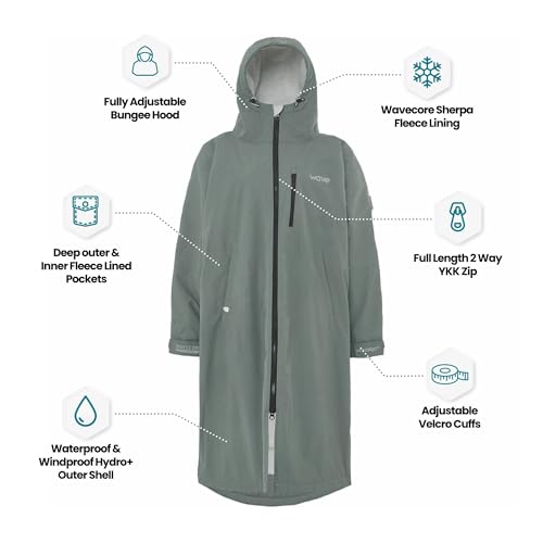 WAVE Oversized Waterproof Fleece-Lined Changing Robe | Quick Dry Wetsuit Changing Coat | Unisex3