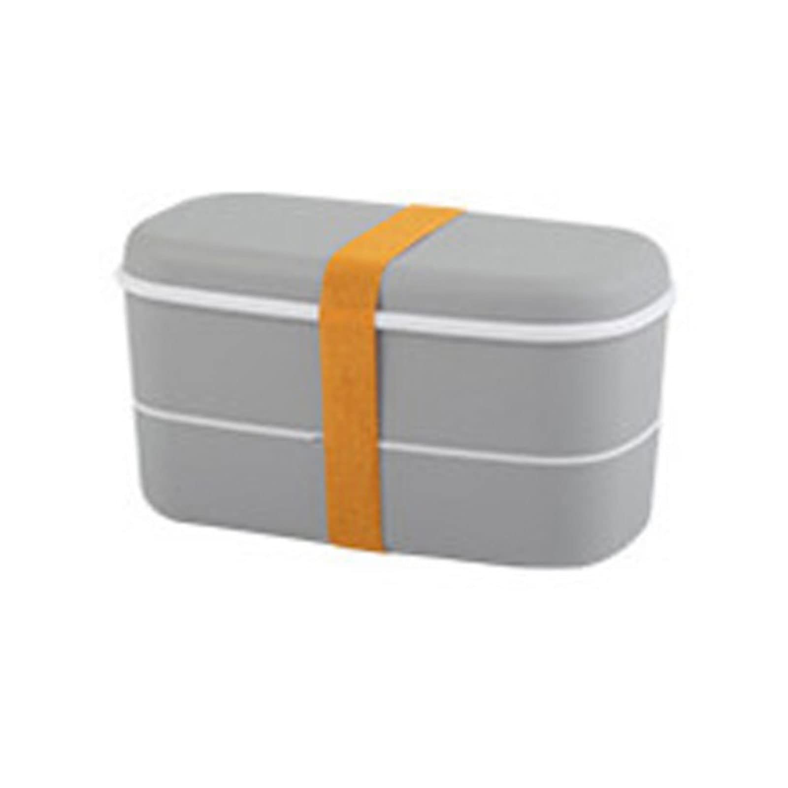 Scatola Porta Pranzo a 2 Strati, Mini Contenitore in PP per Alimenti, Adatta per Ufficio e microonde, Ideale per la Cena (Grigio).