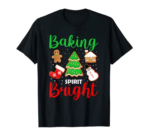 Baking Spirits Bright Christmas Pajama Gingerbread Baker T-Shirt