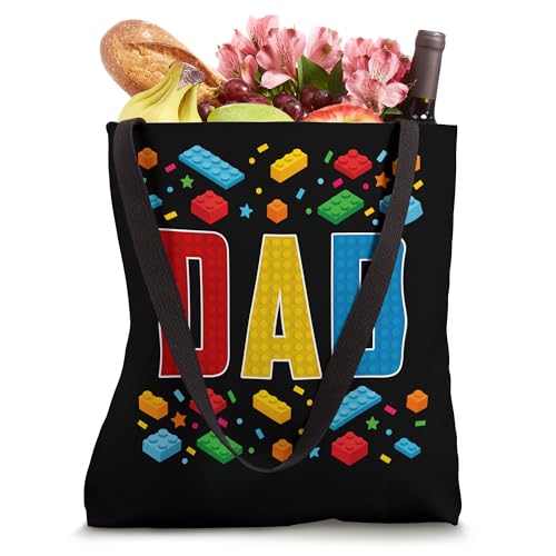 Bolso Tote para padre con diseño de bloques de construcción miniatura 4