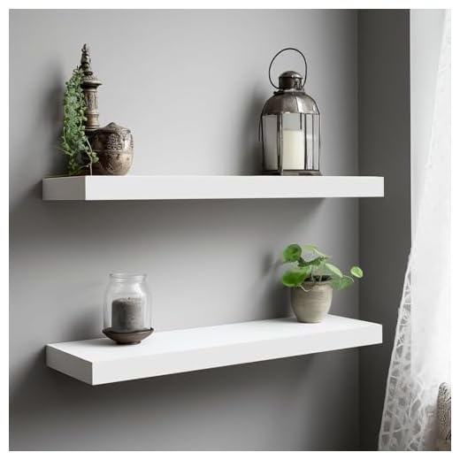ColdShine Wandregal Regalbrett Weiß 60cm, Regale für Wand 2er-Set, Schweberegal, Lackierung ist gleichmäßig für Wohnzimmer Küche Flur Schlafzimmer Badezimmer