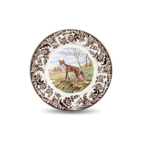 Spode Woodland American Wildlife Red Fox Dinner Plate - Striking Animal Illustration, Rustic Elegance for Holiday Meals, 10.5 Spode Woodland American Wildlife Red Fox Dinner Plate - Striking Animal Illustration, Rustic Elegance for Holiday Meals, 10.5