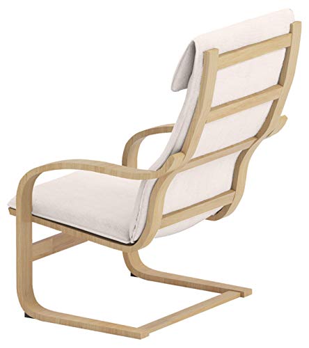 HomeTown Market The Duable Poang Chair Cover Replacement is Custom Made Compatible for IKEA Poang Armchair Slipcover Only. (Polyester Flax Beige) - Image 3