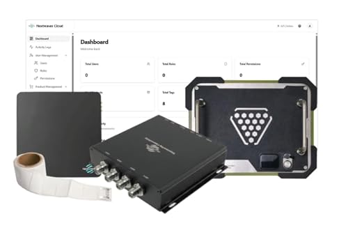 Nextwaves Security RFID Starter Kit - 24/7 Asset Protection & Anti-Theft System | Includes RFID Security Gate, Handheld Scanner, Verifier, 1500 Anti-Metal Tags & Cloud | IT & Office Asset Tracking