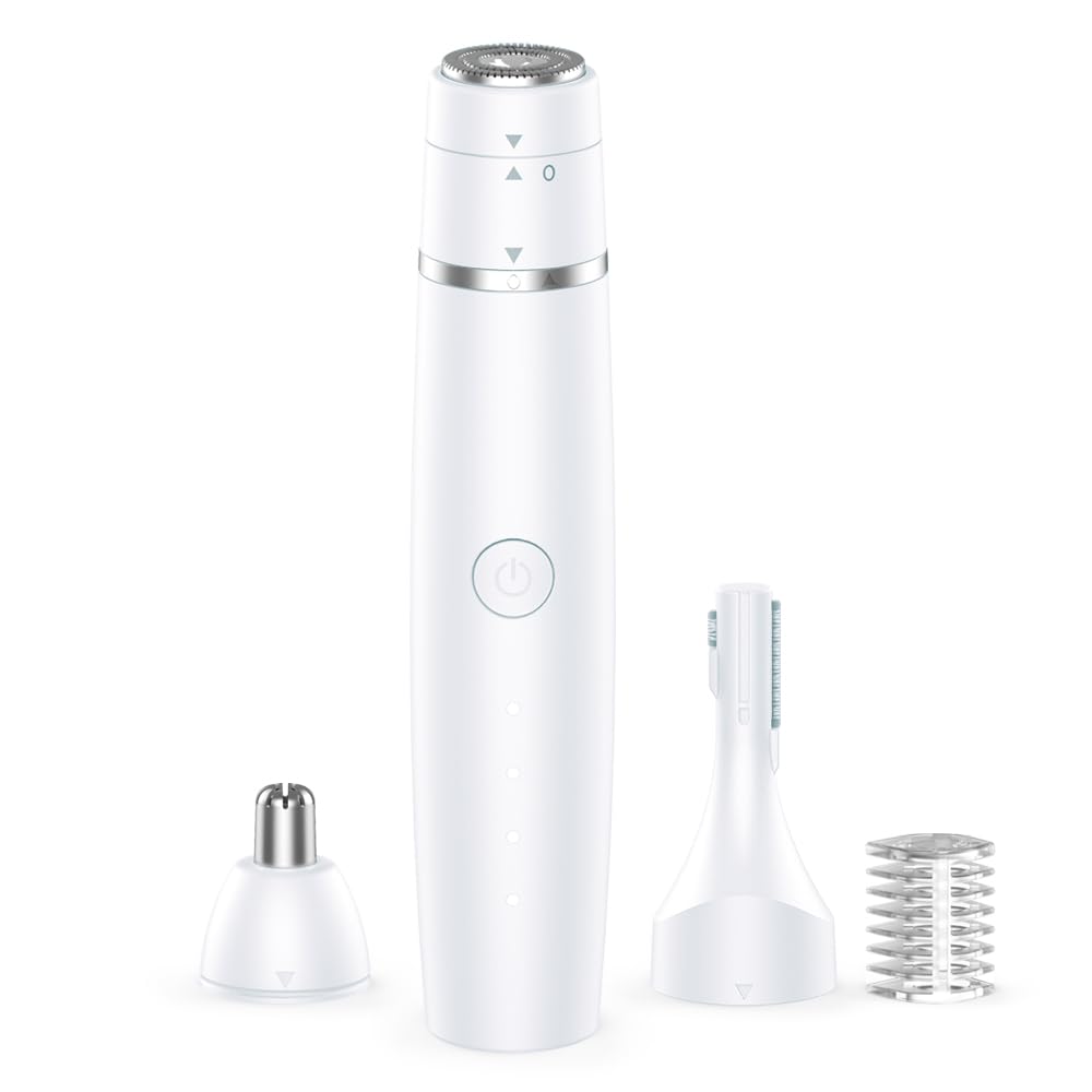 Nose Hair Trimmer for Women Men 3-in-1 Facial Hair Remover for Peach Fuzz Eyebrow Trimmer Shaper Shaver Ear